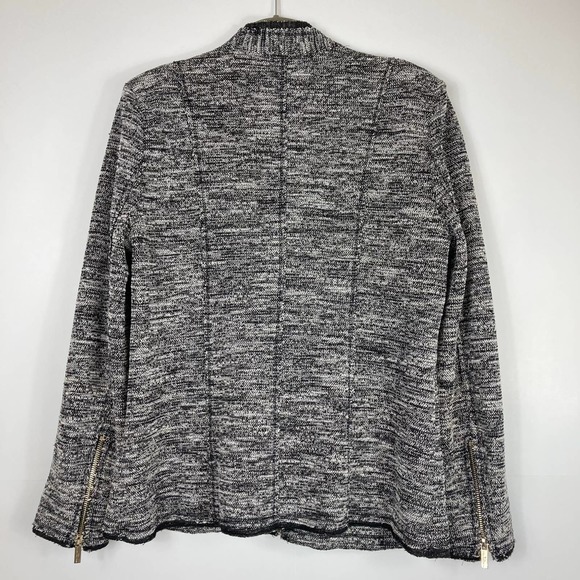 Karl Lagerfeld Tweed Full Zip Blazer Jacket Sz L - Picture 3 of 9